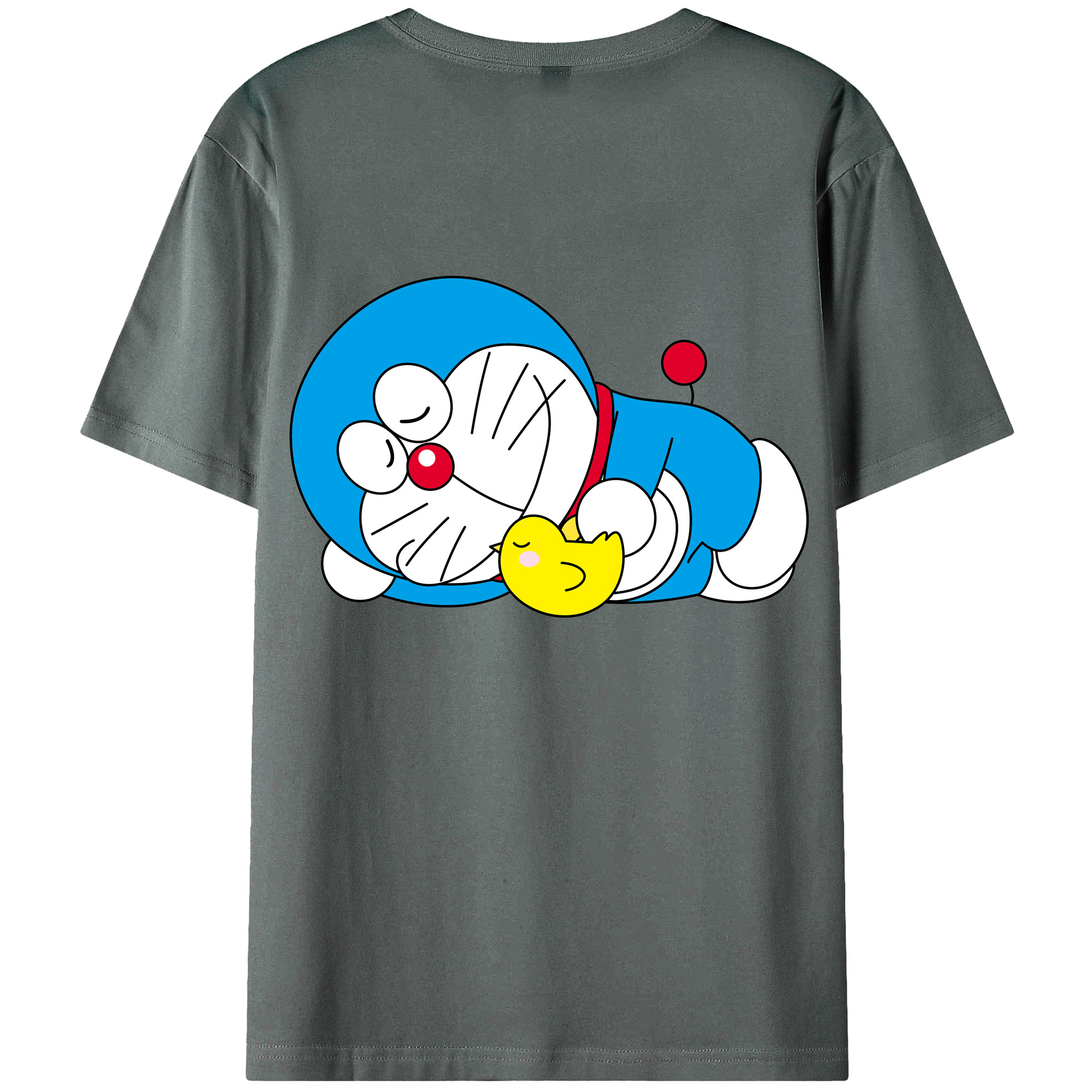 （画像用） ドラえもん Doraemon 綿100％ メンズ半袖Tシャツ（バックプリント） 通気性